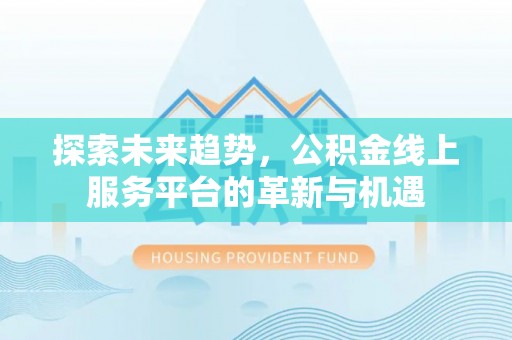 永靖探索未来趋势，公积金线上服务平台的革新与机遇