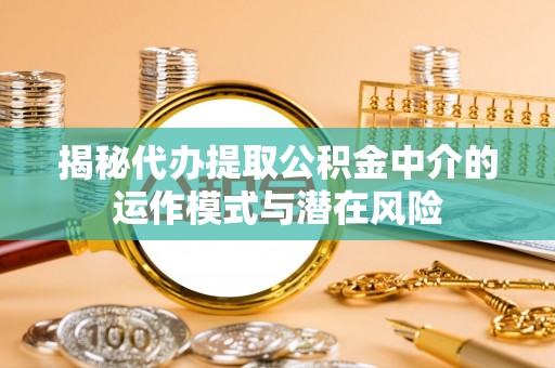 永靖揭秘代办提取公积金中介的运作模式与潜在风险