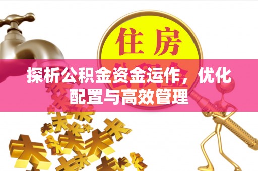 永靖探析公积金资金运作，优化配置与高效管理